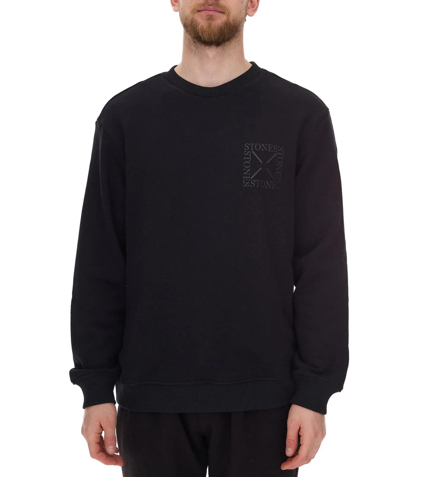 Pullover & Sweater*STONES Herren Basic-Pullover moderner Baumwoll-Sweater Sweatshirt Langarm-Shirt 400gsm in Dunkelgrau, Schwarz oder Beige