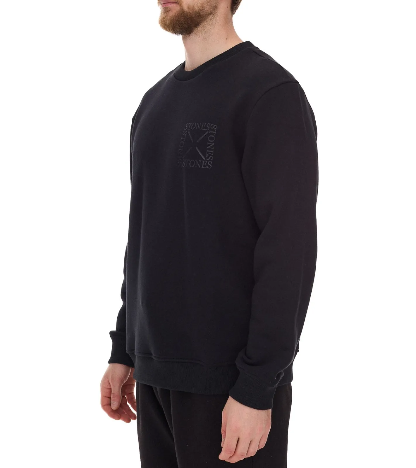 Pullover & Sweater*STONES Herren Basic-Pullover moderner Baumwoll-Sweater Sweatshirt Langarm-Shirt 400gsm in Dunkelgrau, Schwarz oder Beige