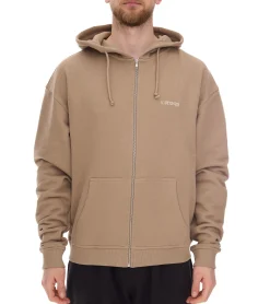 Jacken & Mäntel*STONES Herren Oversized-Jacke moderner Baumwoll-Jacke 400gsm mit Kapuze mit Logo-Stickerei Hellbraun