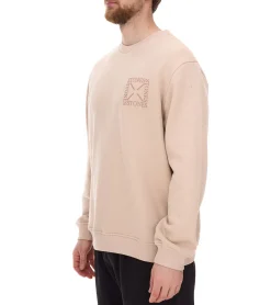 Pullover & Sweater*STONES Herren Pullover aus Baumwolle mit Rundhals-Ausschnitt Oversized-Sweater Sweatshirt 400gsm Beige
