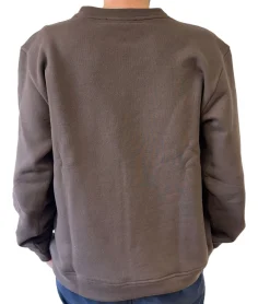 Pullover & Sweater*STONES Herren Pullover Baumwoll-Sweater Rundhals-Ausschnitt Oversize Schnitt Sweatshirt 400gsm Dunkel-Braun