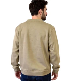 Pullover & Sweater*STONES Herren Pullover 400gsm Rundhals-Ausschnitt im Oversize Schnitt und aus Baumwolle Hell-Braun