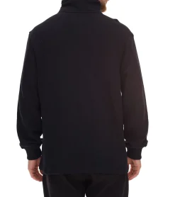 Pullover & Sweater*STONES Herren Pullover  Oversized-Zipper moderner Baumwoll-Zipper Troyer 400gsm mit Stehkragen mit Logo-Stickerei Schwarz