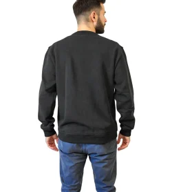 Pullover & Sweater*STONES Herren Sweatshirt mit Logo-Stickerei Basic-Pullover moderner Baumwoll-Sweater 400gsm Langarm-Shirt Schwarz
