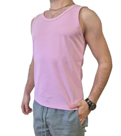 T-Shirts & Tank Tops*STONES Herren Tank Top Baumwoll-Shirt Rundhals-Top Achsel-Shirt Unterhemd Pink
