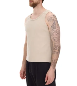 T-Shirts & Tank Tops*STONES Herren Tank Top modernes Muskel-Shirt aus Baumwolle Rundhals-Top mit Ripp-Strick-Struktur Unterhemd Beige