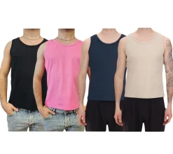T-Shirts & Tank Tops*STONES Herren Tank Top modernes Shirt aus Baumwolle Rundhals-Top Muskel-Shirt Unterhemd Dunkelblau, Schwarz, Pink oder Beige