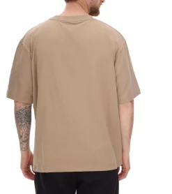 T-Shirts & Tank Tops*STONES Herren T-Shirt modernes Shirt aus Baumwolle Kurzarm-Shirt 240gsm mit Rundhals und Stick-Logo Oversized Fit Hellbraun