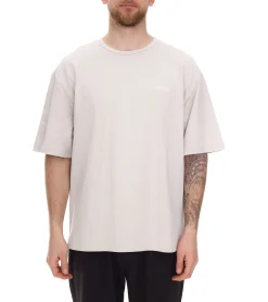 T-Shirts & Tank Tops*STONES Herren T-Shirt schlichtes Baumwoll-Shirt mit Rundhals und Stick-Logo Oversized Kurzarm-Shirt 240gsm Beige