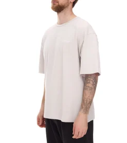 T-Shirts & Tank Tops*STONES Herren T-Shirt schlichtes Baumwoll-Shirt mit Rundhals und Stick-Logo Oversized Kurzarm-Shirt 240gsm Beige