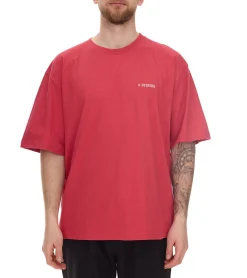 T-Shirts & Tank Tops*STONES Herren T-Shirt schlichtes Baumwoll-Shirt mit Rundhals und Stick-Logo Kurzarm-Shirt 240gsm Oversized Rot