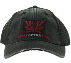 Caps & Mützen*Bio-Domes Headgear "STORY OF THE YEAR" Unisex Cap Baumwoll-Cap mit Mesh-Einsatz im klassischen Schnitt mit leicht gebogenen Schnitt Grau/Rosa