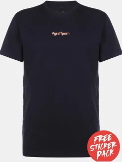 T-Shirts & Tank Tops*Stylewriting Graffporn T-Shirt Dunkelmarine/Apricot