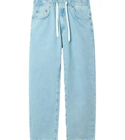 Jeans & Hosen*O46 stylische Herren Jeans im Jogger-Stil Denim-Hose Baggy Leg mit Bindeband BR-12000-300 Hell-Blau