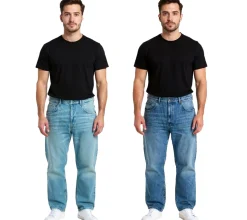 Jeans & Hosen*O46 stylische Herren Jeans im Skater Fit-Stil Denim-Hose mit Reißverschluss BR-11000 Dunkel-Blau oder Hellblau