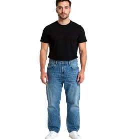 Jeans & Hosen*O46 stylische Herren Jeans im Skater Fit-Stil Denim-Hose mit Reißverschluss BR-11000 Dunkel-Blau oder Hellblau