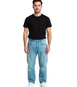 Jeans & Hosen*O46 stylische Herren Jeans im Skater Fit-Stil Denim-Hose mit Reißverschluss BR-11000 Dunkel-Blau oder Hellblau