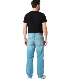 Jeans & Hosen*O46 stylische Herren Jeans im Skater Fit-Stil Denim-Hose mit Reißverschluss BR-11000 Dunkel-Blau oder Hellblau