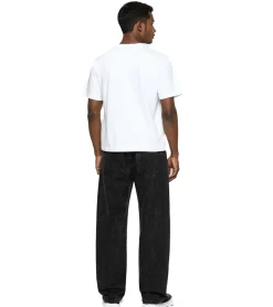 Jeans & Hosen*O46 stylische Herren Jeans im Jogger-Stil Denim-Hose Baggy Leg mit Bindeband BR-12000-101 Schwarz