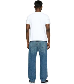 Jeans & Hosen*O46 stylische Herren Jeans im Jogger-Stil Denim-Hose Baggy Leg mit Bindeband BR-12000-201 Dunkel-Blau