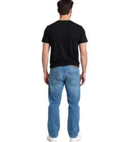 Jeans & Hosen*O46 stylische Herren Jeans im Skater Fit-Stil Denim-Hose mit Reißverschluss BR-11000-203 Dunkel-Blau