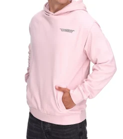 Pullover & Sweater*SUBLEVEL Herren Kapuzen-Pullover Baumwoll-Hoodie mit Eingriffstaschen Sweater H10014T21326A in Rosa oder Weiß