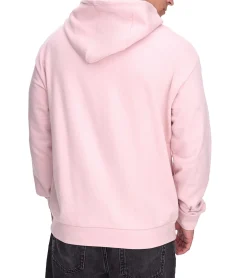 Pullover & Sweater*SUBLEVEL Herren Kapuzen-Pullover Baumwoll-Hoodie mit Eingriffstaschen Sweater H10014T21326A in Rosa oder Weiß