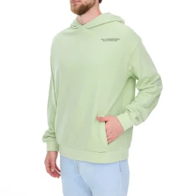 Pullover & Sweater*SUBLEVEL Herren Kapuzen-Pullover Baumwoll-Hoodie mit Eingriffstaschen Sweater H10014T21326A3 1220 Hellgrün