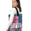 Rucksäcke & Taschen*BioworldMerch Taking Back Sunday Rockband Umhänge-Tasche stylische Einkaufstasche Fan-Artikel 31 x 33 x 3 cm LB1080112TBS Rosa/Schwarz/Blau