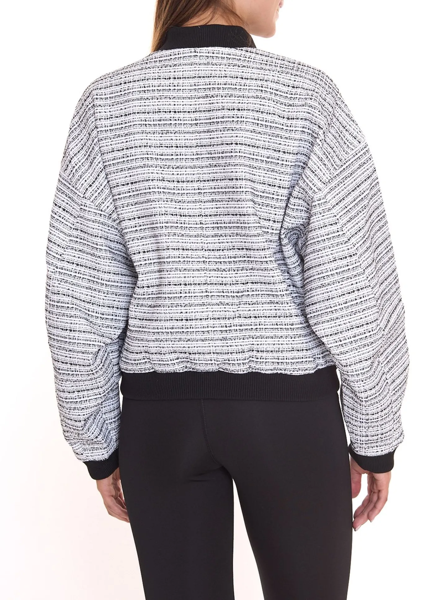 Mäntel & Jacken*Tamaris Atlantis Damen Bomberjacke gemusterte Langarm-Jacke 61941649 Weiß/Schwarz