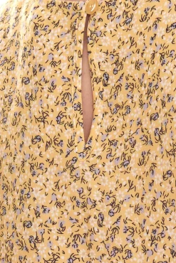 Poloshirts & Blusen*Tamaris Damen Kurzarm-Bluse mit Allover Muster ärmelloses Sommer-Shirt Gelb, oder Blau/Lila Schwarz/Blau