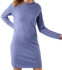 Kleider*Tamaris Damen Midi-Kleid Sommer-Kleid modisches Langarm-Kleid 95920428 Blau