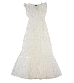 Kleider*tarifa Damen Sommer-Kleid mit kurzen Ärmeln Midi-Kleid 38364436 Weiß