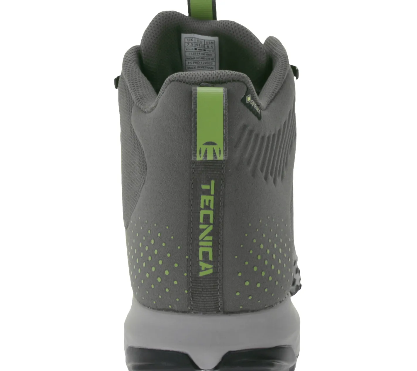 Trekkingschuhe & Wanderschuhe*TECNICA Magma 2.0 Mid Gore-Tex MS Herren Wander-Schuhe Trekking-Boots mit Vibram Megagrip-Sohle und Litebase OX-Shield Hiking-Schuhe 11251400 005 Grau-Grün/Schwarz