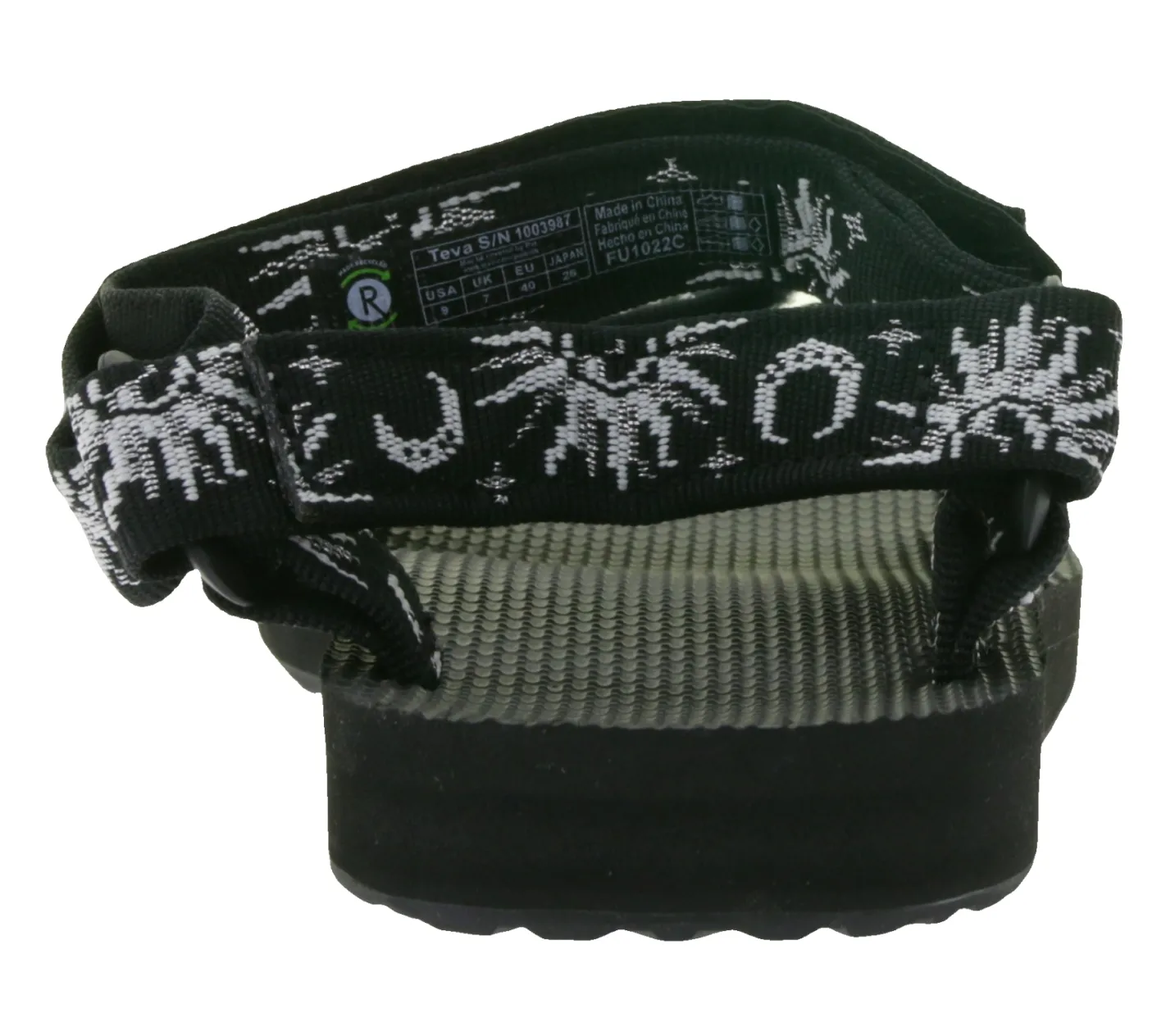 Zehentrenner & Sandalen*TEVA Original Universal Damen Trekking-Sandale nachhaltige Sommer-Sandale mit EVA-Gummisohle Outdoor-Sandale 1003987 Schwarz/Weiß