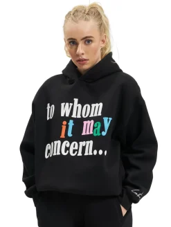 Sweater & Pullover*The Couture Club Kapuzenpullover mit Herz-Slogan und Puff-Print in Schwarz