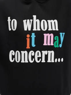 Sweater & Pullover*The Couture Club  Kapuzenpullover mit Herz-Slogan und Puff-Print in Schwarz