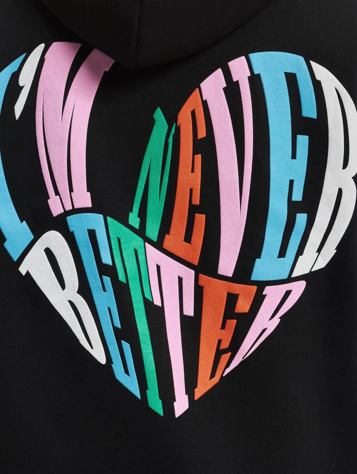 Sweater & Pullover*The Couture Club Kapuzenpullover mit Herz-Slogan und Puff-Print in Schwarz