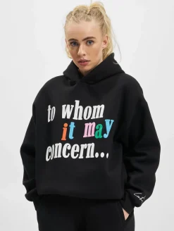 Sweater & Pullover*The Couture Club Kapuzenpullover mit Herz-Slogan und Puff-Print in Schwarz