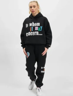 Sweater & Pullover*The Couture Club Kapuzenpullover mit Herz-Slogan und Puff-Print in Schwarz