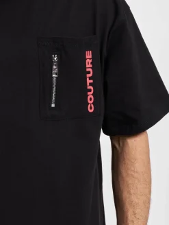 T-Shirts & Tank Tops*The Couture Club Locker geschnittenes T-Shirt mit Taschendetail in Schwarz