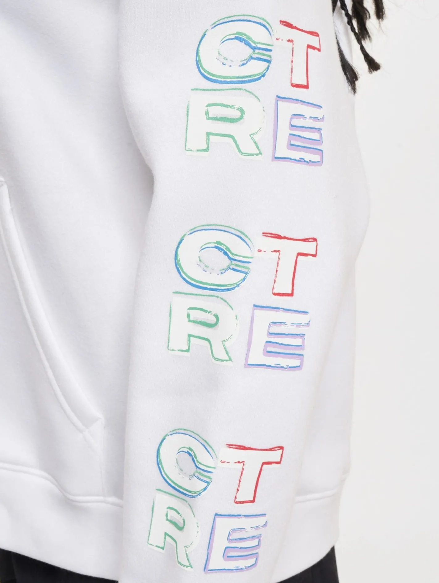 Sweater & Pullover*The Couture Club Oversize-Kapuzenpullover mit bunten Grafiken, Offwhite