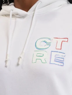 Sweater & Pullover*The Couture Club Oversize-Kapuzenpullover mit bunten Grafiken, Offwhite