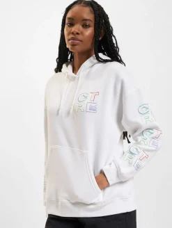 Sweater & Pullover*The Couture Club Oversize-Kapuzenpullover mit bunten Grafiken, Offwhite