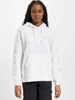 Sweater & Pullover*The Couture Club Oversize-Kapuzenpullover mit bunten Grafiken, Offwhite