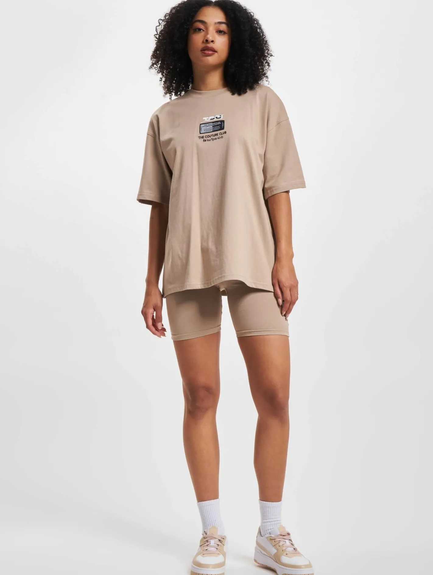 Shorts & Bermudas*The Couture Club Radlerhose mit Grafiketikett und Detail in Beige