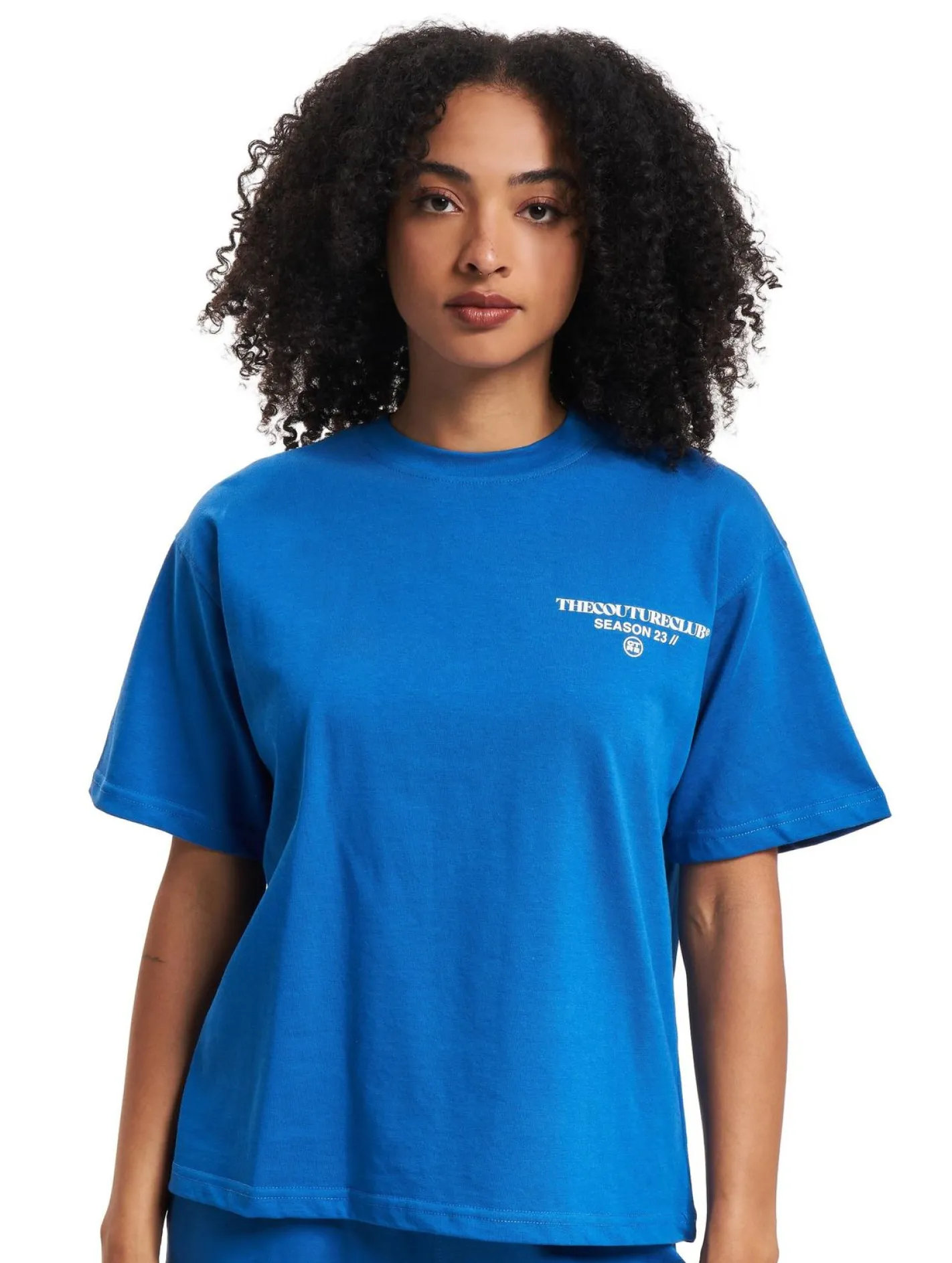 Tops & T-Shirts*The Couture Club Season Logo Entspanntes Baumwoll-T-Shirt Blau