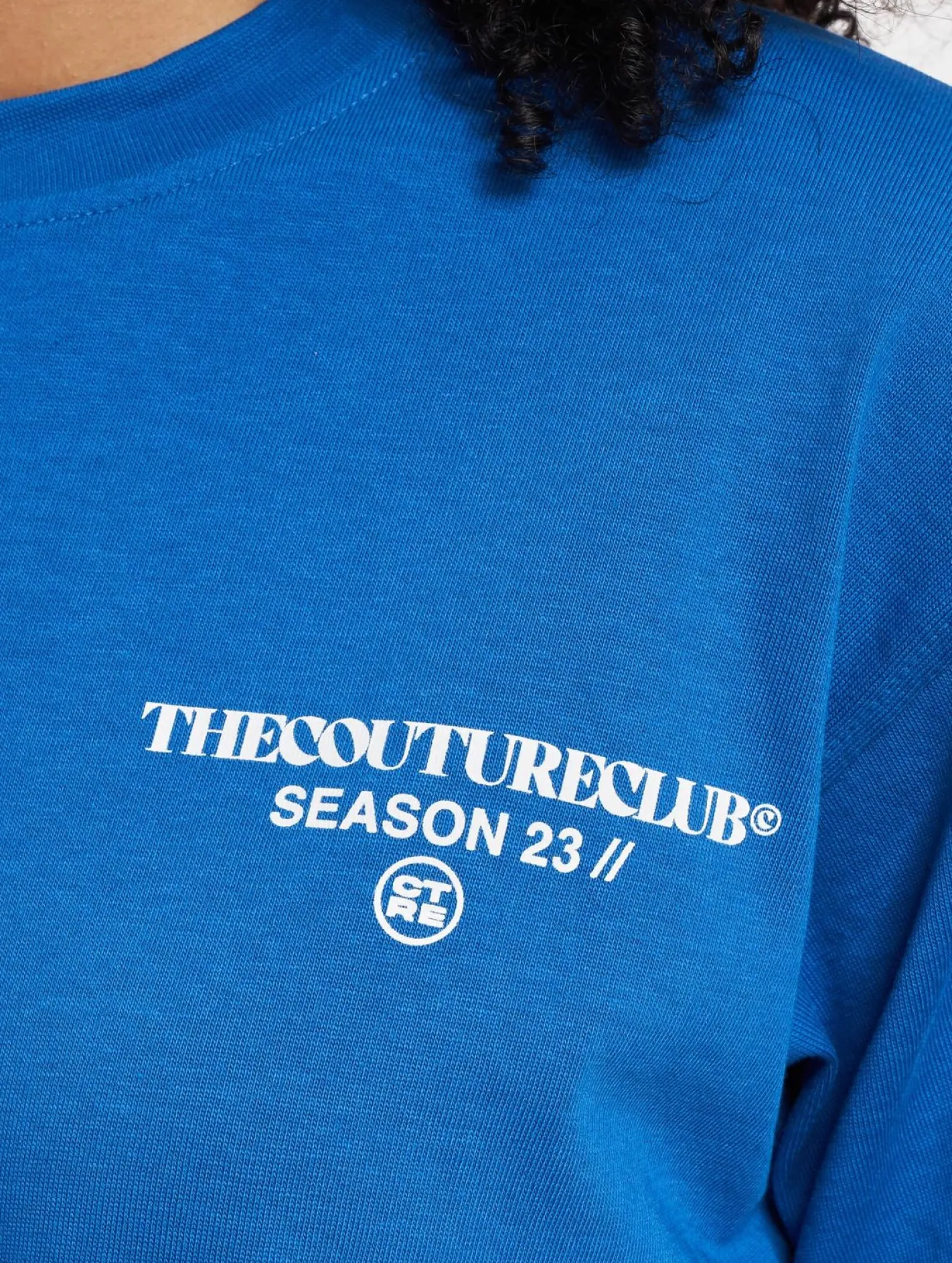 Tops & T-Shirts*The Couture Club Season Logo Entspanntes Baumwoll-T-Shirt Blau