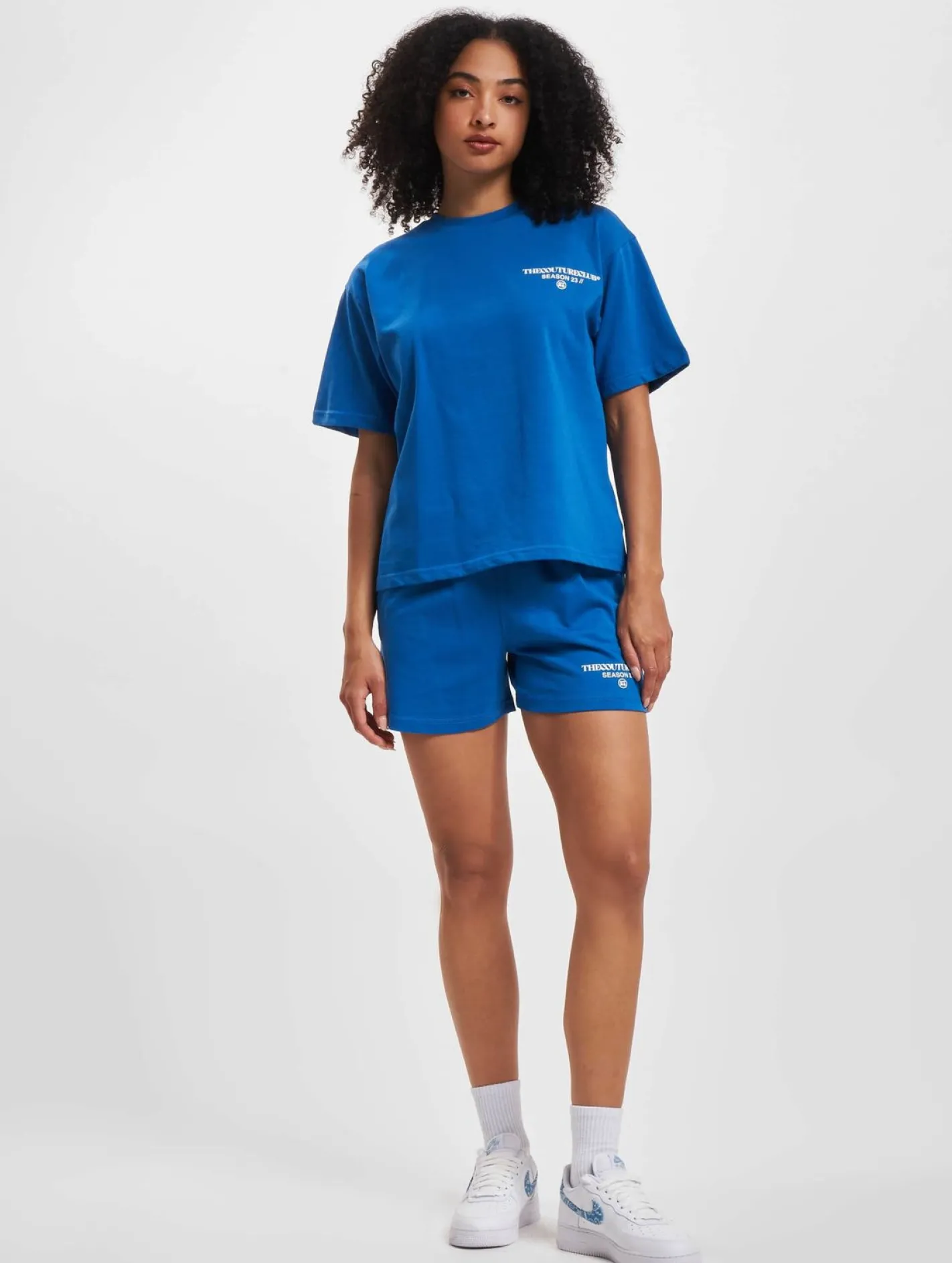 Tops & T-Shirts*The Couture Club Season Logo Entspanntes Baumwoll-T-Shirt Blau