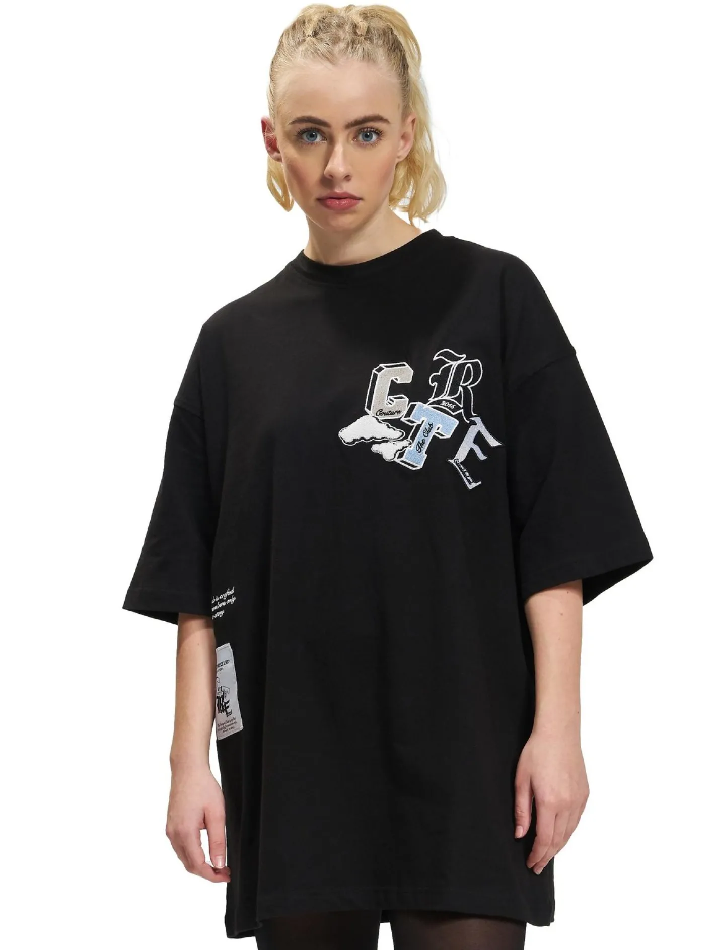 Kleider*The Couture Club Varsity Oversize-Kleid schwarz